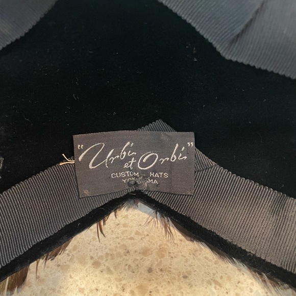 URBI ET ORBI Vintage flapper style pheasant feathered hat headband headdress - Picture 2 of 5